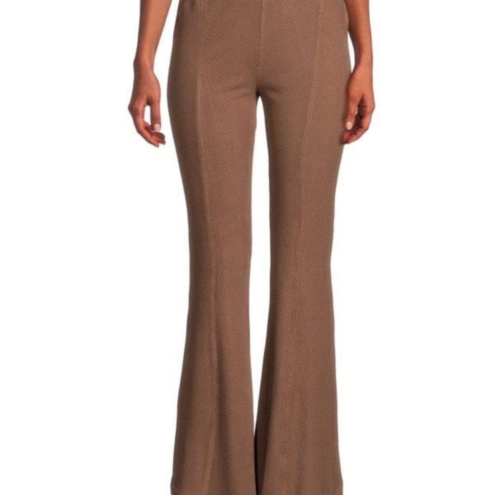 Area Stars Brown Ribbed Flare Pull On Pants NWT Size S